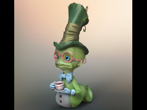worm cartoon high poly Modelo 3D