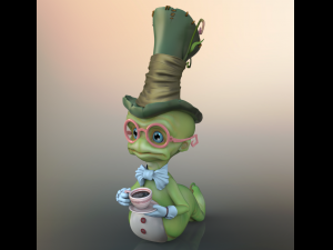 worm cartoon high poly Modelo 3D