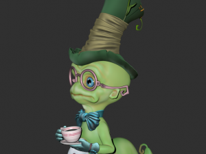 worm cartoon high poly Modelo 3D