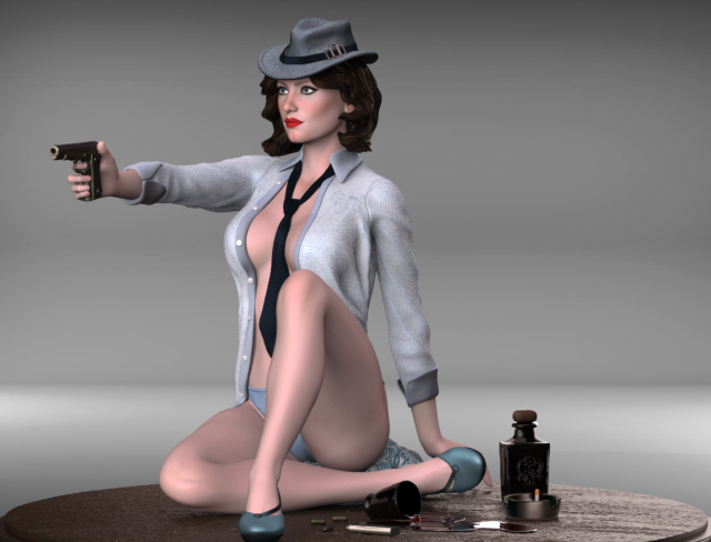 girl with a high poly 3D Model .c4d .max .obj .3ds .fbx .stl .blend 