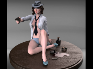 girl with a high poly 3D Model