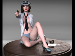 girl with a high poly 3D Model