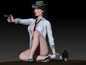 girl with a high poly 3D Model