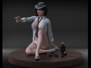 girl with a high poly 3D Model