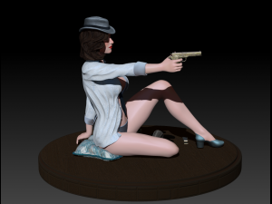 girl with a high poly 3D Model