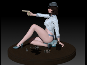 girl with a high poly 3D Model