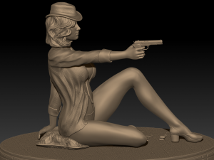 girl with a high poly 3D Model