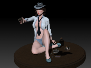 girl with a high poly 3D Model
