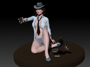 girl with a high poly 3D Model