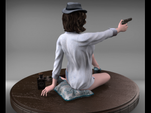 girl with a high poly 3D Model