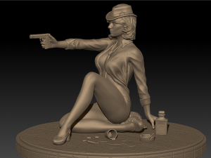 girl with a high poly 3D Model