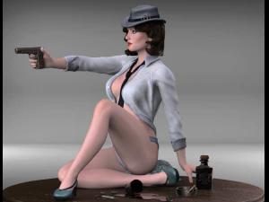 girl with a high poly 3D Model