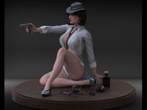 girl with a high poly 3D Model