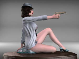 girl with a high poly 3D Model
