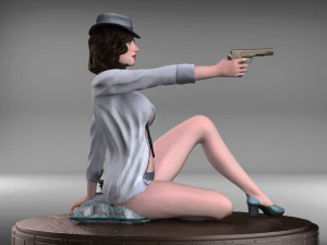 girl with a high poly 3D Model