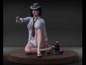 girl with a high poly 3D Model