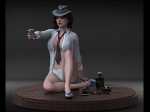 girl with a high poly 3D Model
