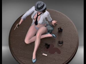girl with a high poly 3D Model
