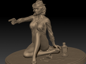 girl with a high poly 3D Model