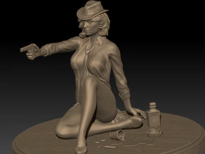 girl with a high poly 3D Model