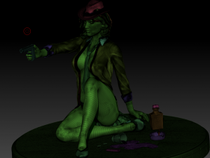girl with a high poly 3D Model