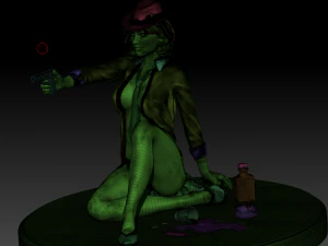 girl with a high poly 3D Model