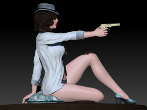 girl with a high poly 3D Model