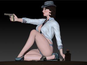 girl with a high poly 3D Model
