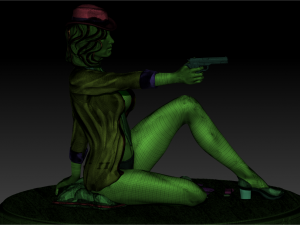 girl with a high poly 3D Model