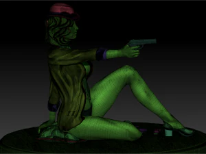 girl with a high poly 3D Model