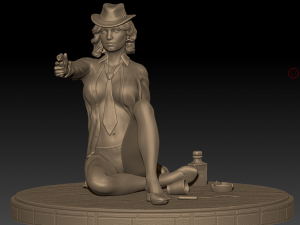 girl with a high poly 3D Model