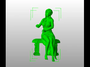 mulher com harpa stl3d impress&atilde;o modelo high poly Modelo de Impressão 3D