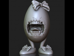 egg with teeth 3d print model 3D-printmodel