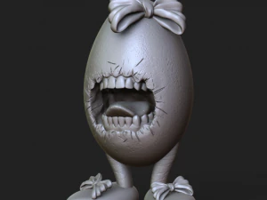 modello di stampa 3d dell'uovo con i denti Modello di stampa 3D