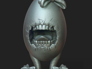 modello di stampa 3d dell'uovo con i denti Modello di stampa 3D