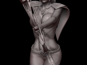 female elf archer 3d print and high poly 3D Baskı Modeli