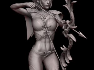 female elf archer 3d print and high poly 3D Baskı Modeli