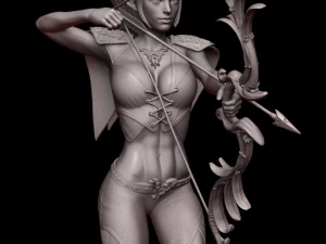 female elf archer 3d print and high poly 3D Print Model