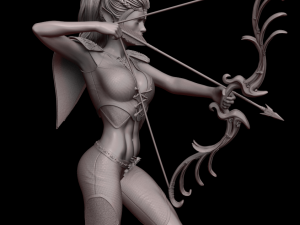 female elf archer 3d print and high poly 3D Baskı Modeli