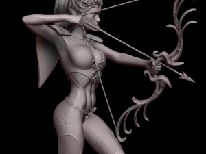 female elf archer 3d print and high poly 3D Print Model