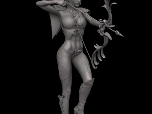 female elf archer 3d print and high poly 3D Print Model