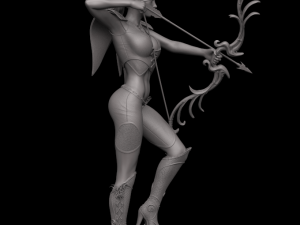 female elf archer 3d print and high poly 3D Baskı Modeli