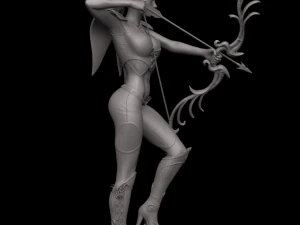 female elf archer 3d print and high poly 3D Print Model