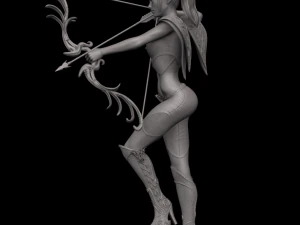 female elf archer 3d print and high poly 3D Print Model