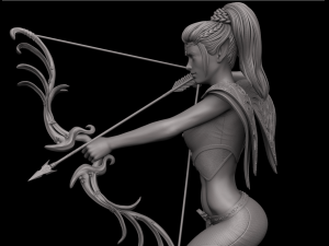 female elf archer 3d print and high poly 3D Baskı Modeli