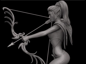 female elf archer 3d print and high poly 3D Print Model