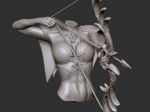 female elf archer 3d print and high poly 3D Baskı Modeli