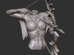 female elf archer 3d print and high poly 3D Print Model