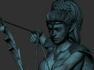 female elf archer 3d print and high poly 3D Print Model