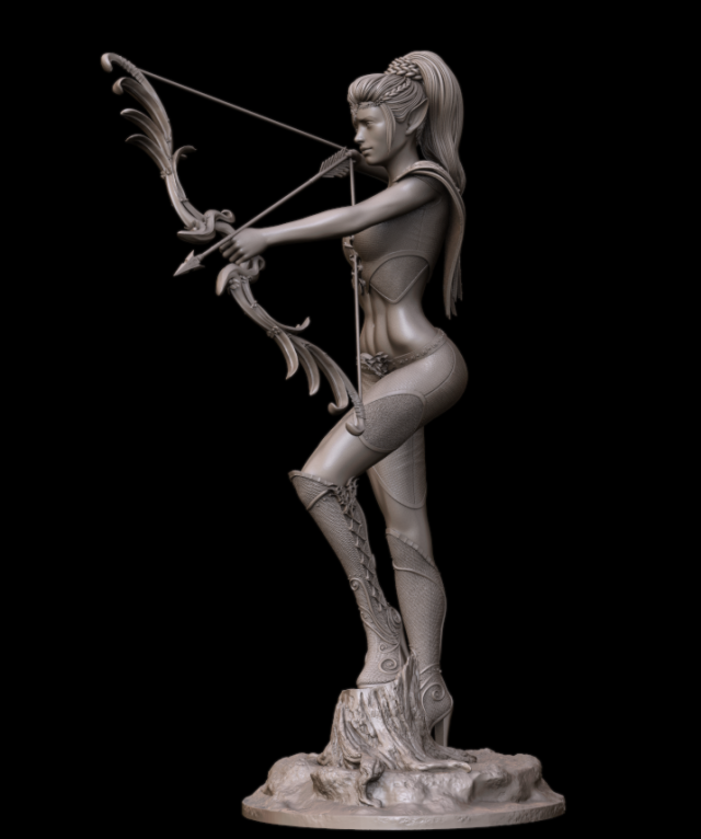 Figurine Elfe archer B STL Miniatures Impression 3D -  France